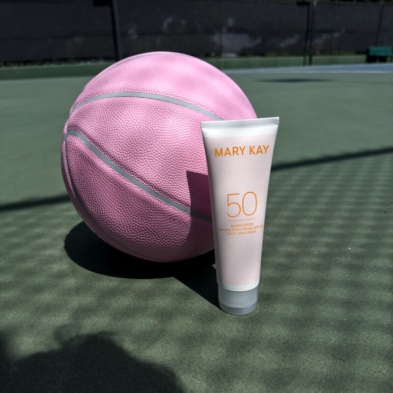 Mary Kay&reg; Sunscreen Broad Spectrum SPF 50 floating in water