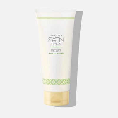 Exfoliant revitalisant au beurre de karit&eacute; Satin Bodyᴹᴰ Th&eacute; blanc et agrumes 
