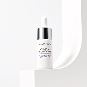 Clinical Solutions C + ResvertrMary Kay Clinical Solutions C + Resveratrol Line-Reducer bottle on a shelf ol Line-Reducer bottle on a shelf